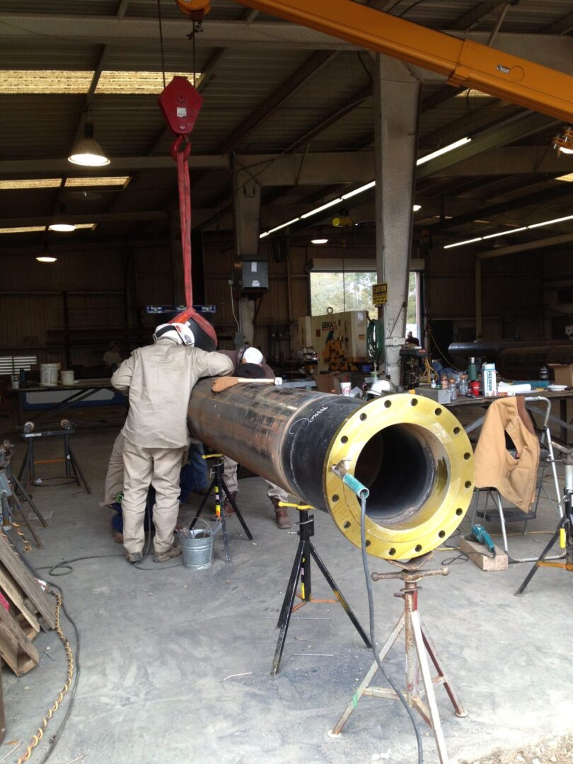 Specialty welding in progress for a job in Beaumont, TX